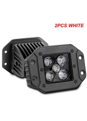 Luyoo 5 Inch White Yellow Flush Mount Led Pods Work Light Bar For Offroad Truck Atv 4x4 Boat Car Spot 3000k 6000K LED Fog Lights