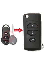 jingyuqin 2/3/4 Buttons Remote Flip Flip Key Cover For Chrysler Dodge Stratus RAM Durango Dakota Jeep Grand Cherokee Key Shell