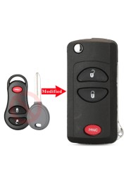 jingyuqin 2/3/4 Buttons Remote Flip Flip Key Cover For Chrysler Dodge Stratus RAM Durango Dakota Jeep Grand Cherokee Key Shell