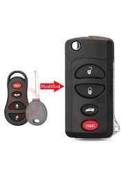 jingyuqin 2/3/4 Buttons Remote Flip Flip Key Cover For Chrysler Dodge Stratus RAM Durango Dakota Jeep Grand Cherokee Key Shell