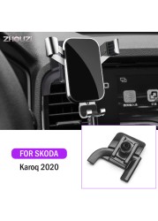 Car Mobile Phone Holder For Skoda Karoq Kamiq Octavia Superb Spaceback Rapid Mounts GPS Navigation Holder Bracket Car Accessories