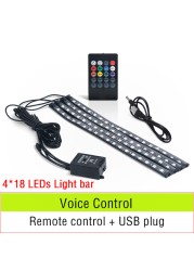 10 in 1 Car Atmosphere Lights USB RGB LED Strip Lights With APP Remote Control Auto Interior Decorative Ambient Dashboard Neon Lamp For Car Accessories