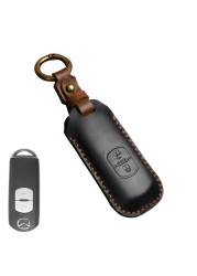 New Luxury Leather Car Key Case Cover Fob Protector Keychain Holder For Mazda 3 Axela Mazda6 Car Accessories Remote Keyring Bag