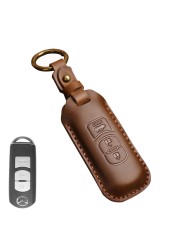 New Luxury Leather Car Key Case Cover Fob Protector Keychain Holder For Mazda 3 Axela Mazda6 Car Accessories Remote Keyring Bag