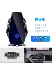 For BMW X3 X4 IX3 2022 Car Phone Holder Air Vent Wireless Charger 360 Rotating Navigation Bracket Support GPS