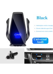 For Audi Q3 2013-2018 Car Cell Phone Holder Air Vent Wireless Charger 360 Rotating Navigation Bracket Support GPS With Logo