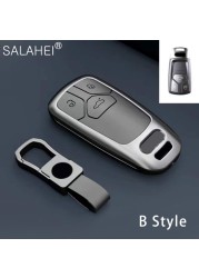 New Fashion Zinc Alloy and Leather Car Key Case Cover for Audi A3 A4 A5 C5 C6 8L 8P B6 B7 B8 C6 RS3 RS6 Q3 Q7 TT 8L 8V S6 S4 S3