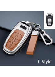 New Fashion Zinc Alloy and Leather Car Key Case Cover for Audi A3 A4 A5 C5 C6 8L 8P B6 B7 B8 C6 RS3 RS6 Q3 Q7 TT 8L 8V S6 S4 S3