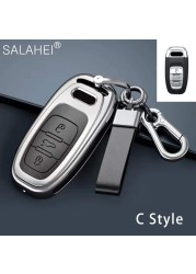 New Fashion Zinc Alloy and Leather Car Key Case Cover for Audi A3 A4 A5 C5 C6 8L 8P B6 B7 B8 C6 RS3 RS6 Q3 Q7 TT 8L 8V S6 S4 S3