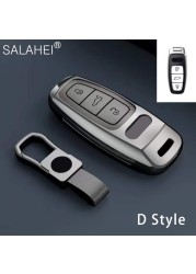 New Fashion Zinc Alloy and Leather Car Key Case Cover for Audi A3 A4 A5 C5 C6 8L 8P B6 B7 B8 C6 RS3 RS6 Q3 Q7 TT 8L 8V S6 S4 S3