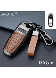 New Fashion Zinc Alloy and Leather Car Key Case Cover for Audi A3 A4 A5 C5 C6 8L 8P B6 B7 B8 C6 RS3 RS6 Q3 Q7 TT 8L 8V S6 S4 S3