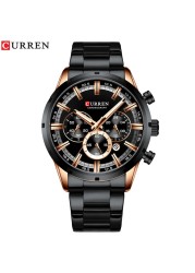 Curren Men's Watch Blue Dial Stainless Steel Band Date Business Men's Watches Waterproof Luxuries Men Wrist Watches for Men