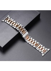 Metal Strap for Apple Watch Band 44mm 42mm 40mm 38mm 41 45mm Stainless Steel Bracelet for iWatch 7 6 SE 5 4 3 Series Accessories