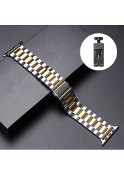 Metal Strap for Apple Watch Band 44mm 42mm 40mm 38mm 41 45mm Stainless Steel Bracelet for iWatch 7 6 SE 5 4 3 Series Accessories