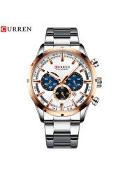 CURREN New Fashion Watches With Stainless Steel Luxury Brand Sport Chronograph Quartz Watch Men Relogio Masculino