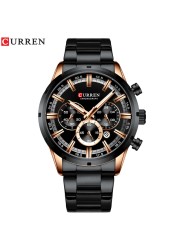 CURREN New Fashion Watches With Stainless Steel Luxury Brand Sport Chronograph Quartz Watch Men Relogio Masculino