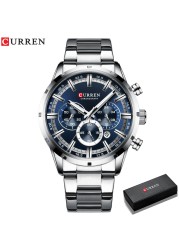 CURREN New Fashion Watches With Stainless Steel Luxury Brand Sport Chronograph Quartz Watch Men Relogio Masculino