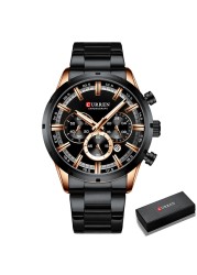 CURREN Men Watch Luxury Brand Sport Quartz Mens Watches Full Steel Waterproof Chronograph Wristwatch Men Relogio Masculino