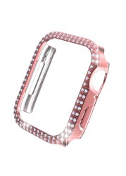 Bling Diamond PC Bumper Cover Frame For Apple Watch Series 7 Applewatch IWatch 41mm 45mm 45mm Screen Protector Accessories