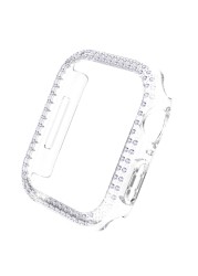 Bling Diamond PC Bumper Cover Frame For Apple Watch Series 7 Applewatch IWatch 41mm 45mm 45mm Screen Protector Accessories