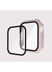 Case With Screen Protector For Apple Watch Series 7 45mm 41mm Case 2021 Hard PC Full Face Cove Absorbent Cover For iWatch 7 41mm