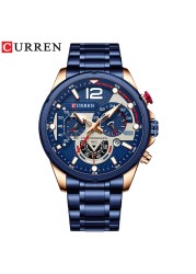 CURREN Casual Business Chronograph Waterproof Stainless Steel Men's Watch New Luxury Fashion Quartz Men's Watches