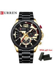 CURREN Casual Business Chronograph Waterproof Stainless Steel Men's Watch New Luxury Fashion Quartz Men's Watches