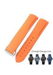 18mm 19mm 20mm 21mm 22mm rubber silicone watches bands for Omega 300 speedmaster strap brand watchband blue black orange