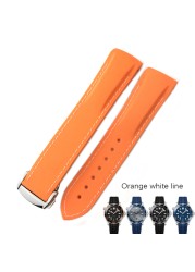 18mm 19mm 20mm 21mm 22mm rubber silicone watches bands for Omega 300 speedmaster strap brand watchband blue black orange