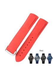 18mm 19mm 20mm 21mm 22mm rubber silicone watches bands for Omega 300 speedmaster strap brand watchband blue black orange