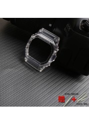 Watch Accessories Resin Strap 16mm For Casio G-SHOCK DW5600 5700 GW5035 5000 Transparent Silicone Men's And Women's Sports Band