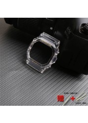 Watch Accessories Resin Strap 16mm For Casio G-SHOCK DW5600 5700 GW5035 5000 Transparent Silicone Men's And Women's Sports Band