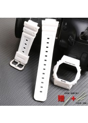 Watch Accessories Resin Strap 16mm For Casio G-SHOCK DW5600 5700 GW5035 5000 Transparent Silicone Men's And Women's Sports Band