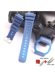 Watch Accessories Resin Strap 16mm For Casio G-SHOCK DW5600 5700 GW5035 5000 Transparent Silicone Men's And Women's Sports Band