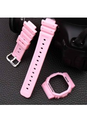 Watch Accessories Resin Strap 16mm For Casio G-SHOCK DW5600 5700 GW5035 5000 Transparent Silicone Men's And Women's Sports Band