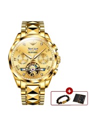 Original OUPINKE luxury automatic men's watch mechanical sapphire crystal waterproof fashion top brand hollow wristwatches