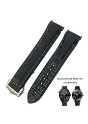 19mm 20mm 21mm 22mm Rubber Leather Watchband Fit For Omega Planet Ocean Seamaster Diver 300 Silicone Nylon Sports Watch Strap