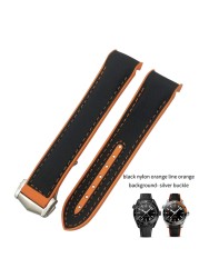 19mm 20mm 21mm 22mm Rubber Leather Watchband Fit For Omega Planet Ocean Seamaster Diver 300 Silicone Nylon Sports Watch Strap