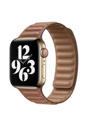 Leather Connect Strap for Apple Watch 7 6 5 4 SE Band 40mm 44mm Original Magnetic for iwatch Series 3 38mm 42mm Replacement Strap