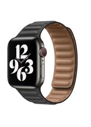 Leather Connect Strap for Apple Watch 7 6 5 4 SE Band 40mm 44mm Original Magnetic for iwatch Series 3 38mm 42mm Replacement Strap