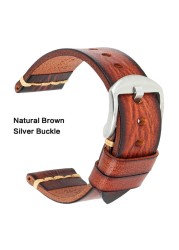 Maikes Genuine Leather Watchband For Galaxy Watchband 18mm 20mm 22mm 24mm Watch Strap Tissote Timex Omega Wrist Bracelets