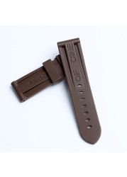 24mm Black Blue Red Orange Gray Purple Watch Band Silicone Rubber Watchband Fit For Panerai Strap Tools Pin Buckle Tools