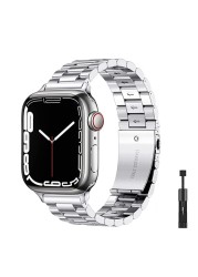 Stainless Steel Bracelet For Apple Watch SE Strap Series7 6 5 4 45mm 41mm 44mm 40mm Business Band For iWatch 42mm 38mm Wristband