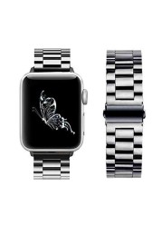 Metal strap compatible for apple watch 44mm 42mm 40mm 38mm men/women replacement stainless steel strap for iwatch 6 5 4 3 2 1 SE