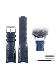 For Citizen Blue Angel Men Radio Wave Watch AT8020-54L/8020-03L/JY8078 Curved End Genuine Leather Watchband Watch Band 22 23