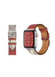 Genuine Leather Loop for Apple Watch Band 45mm 44mm Sports Strap Single Round Band for Apple Watch 42mm 41mm iWatch 7 4 5 6 se 3