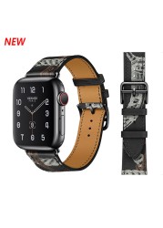 Genuine Leather Loop for Apple Watch Band 45mm 44mm Sports Strap Single Round Band for Apple Watch 42mm 41mm iWatch 7 4 5 6 se 3