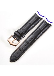 UTHAI F09 Genuine Leather Watchband Curved Interface Bamboo Style Buckle Business 19mm 20mm 21mm 22mm 24mm Retro Watch Strap