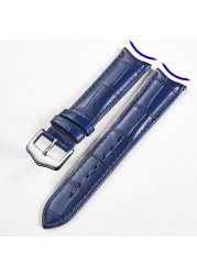 UTHAI F09 Genuine Leather Watchband Curved Interface Bamboo Style Buckle Business 19mm 20mm 21mm 22mm 24mm Retro Watch Strap