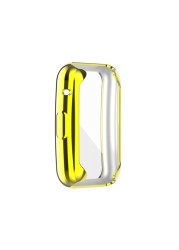 TPU Soft Full Glass Screen Protector Case Shell Edge Frame For Huawei Watch Fit Strap Band Protective Film Strap For-Huawei Fit